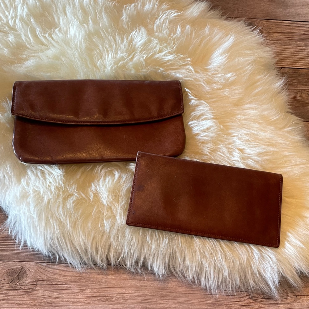 vintage Nordstrom Malda calf leather Wallet & Checkbook Set